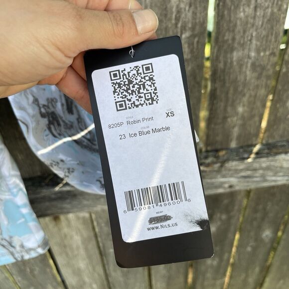 NILS Robin Half Zip Turtleneck Mid-Layer, Ice Blue Marble- XS - Picture 6 of 9